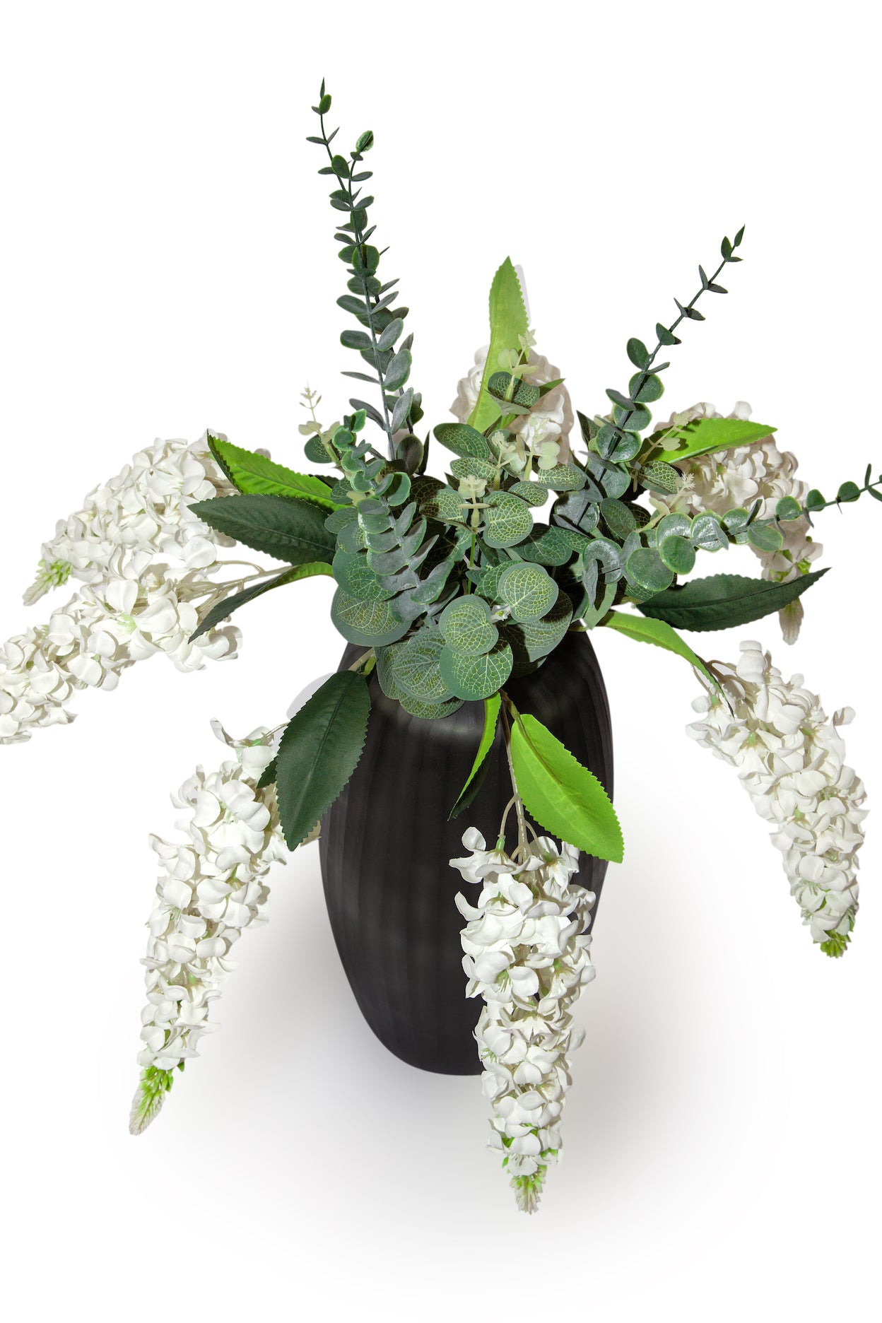 Modern Elegance Faux Wisteria & Eucalyptus Arrangement