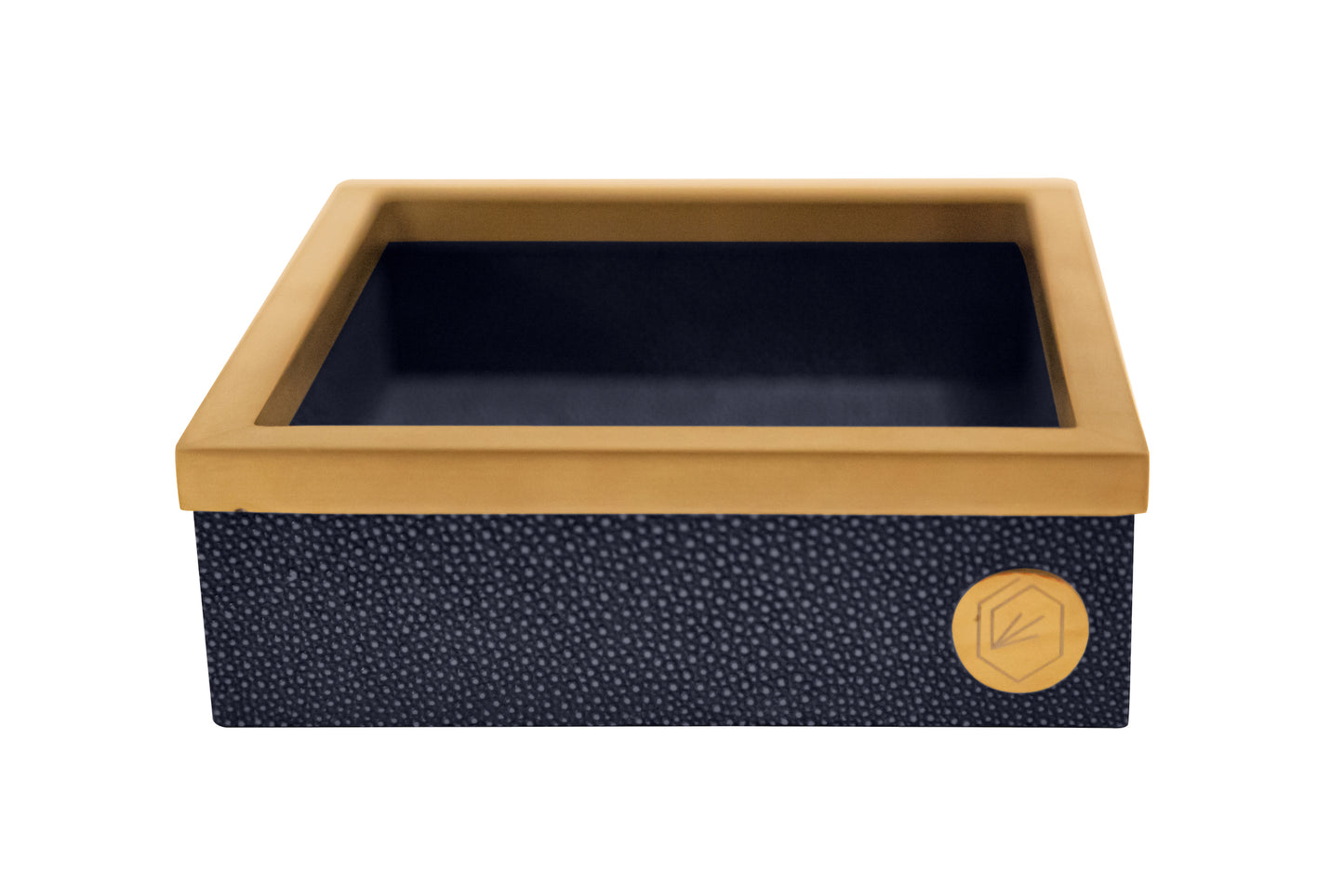 Cocktail Napkin Holder - Midnight Blue Collection - Shagreen / Brass