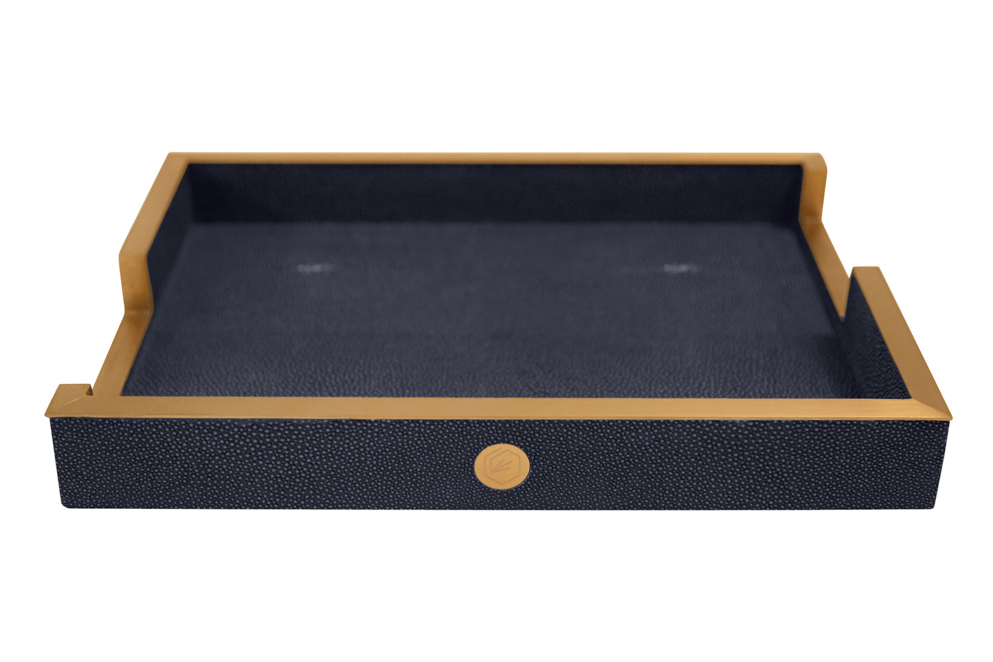 Paper Tray - Midnight Blue Collection - Shagreen / Brass