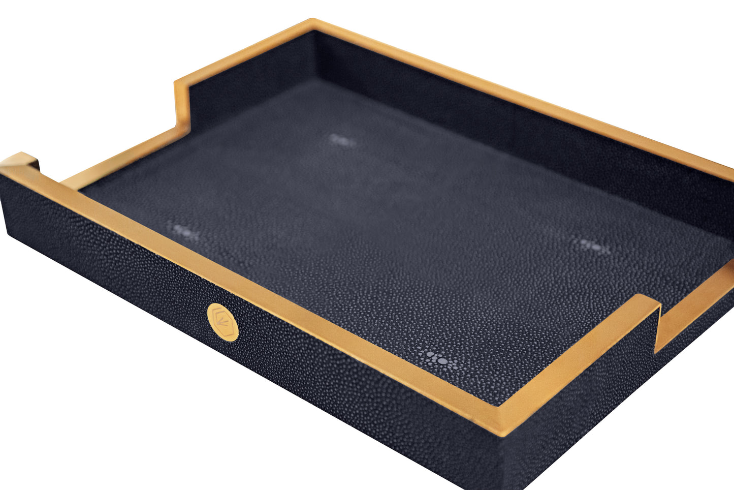 Paper Tray - Midnight Blue Collection - Shagreen / Brass