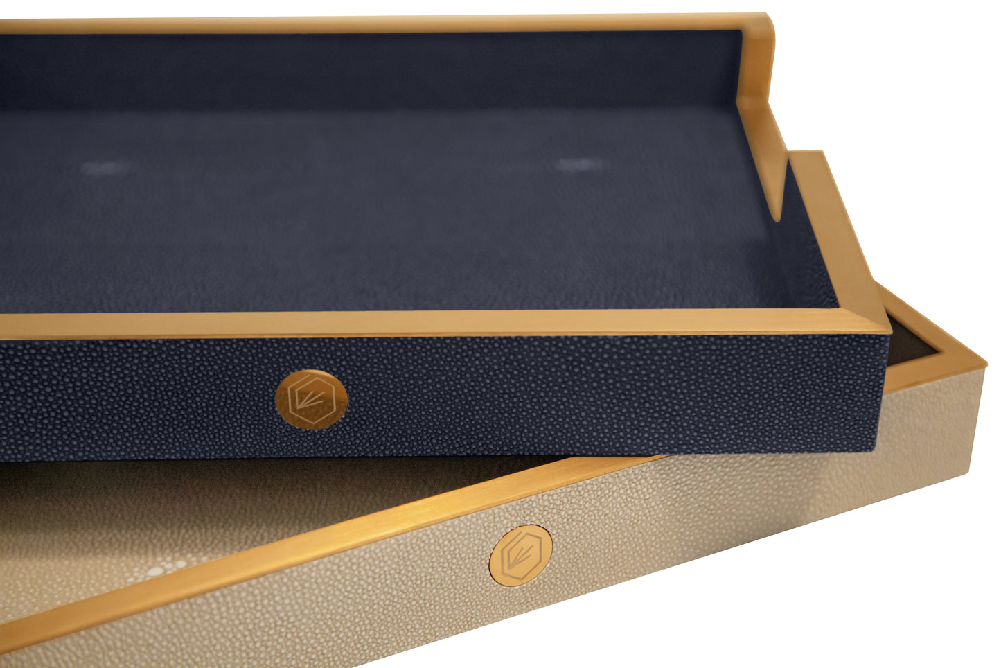 Paper Tray - Midnight Blue Collection - Shagreen / Brass