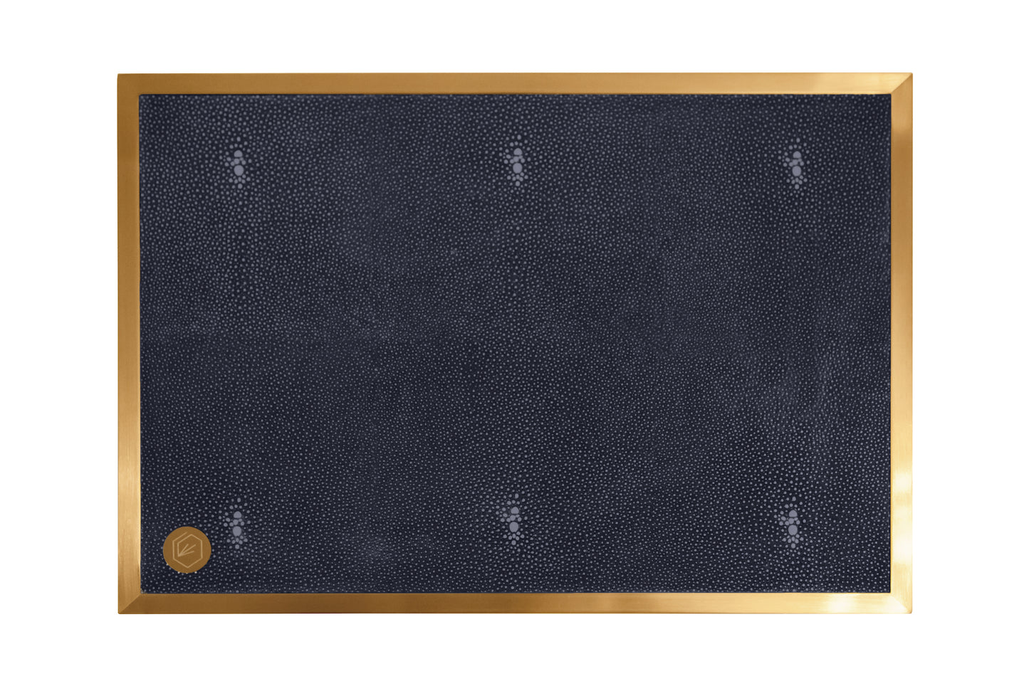 Placemat Rectangular - Midnight Blue Collection - Shagreen / Brass - Set Of 4