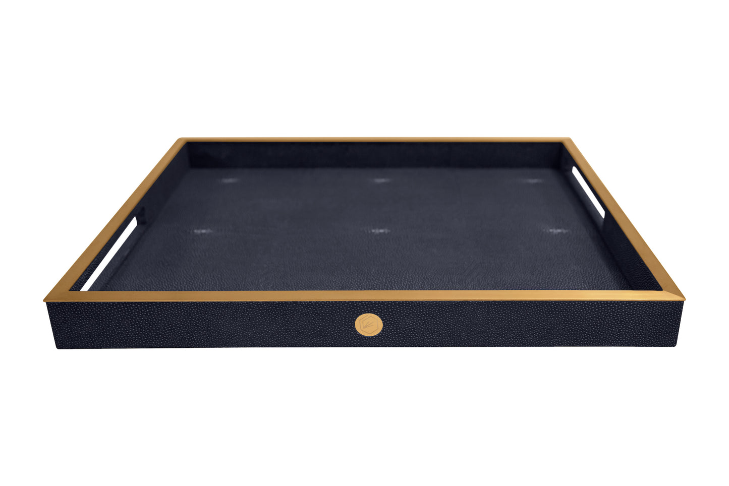 Rectangular Tray - Midnight Blue Collection - Shagreen / Brass