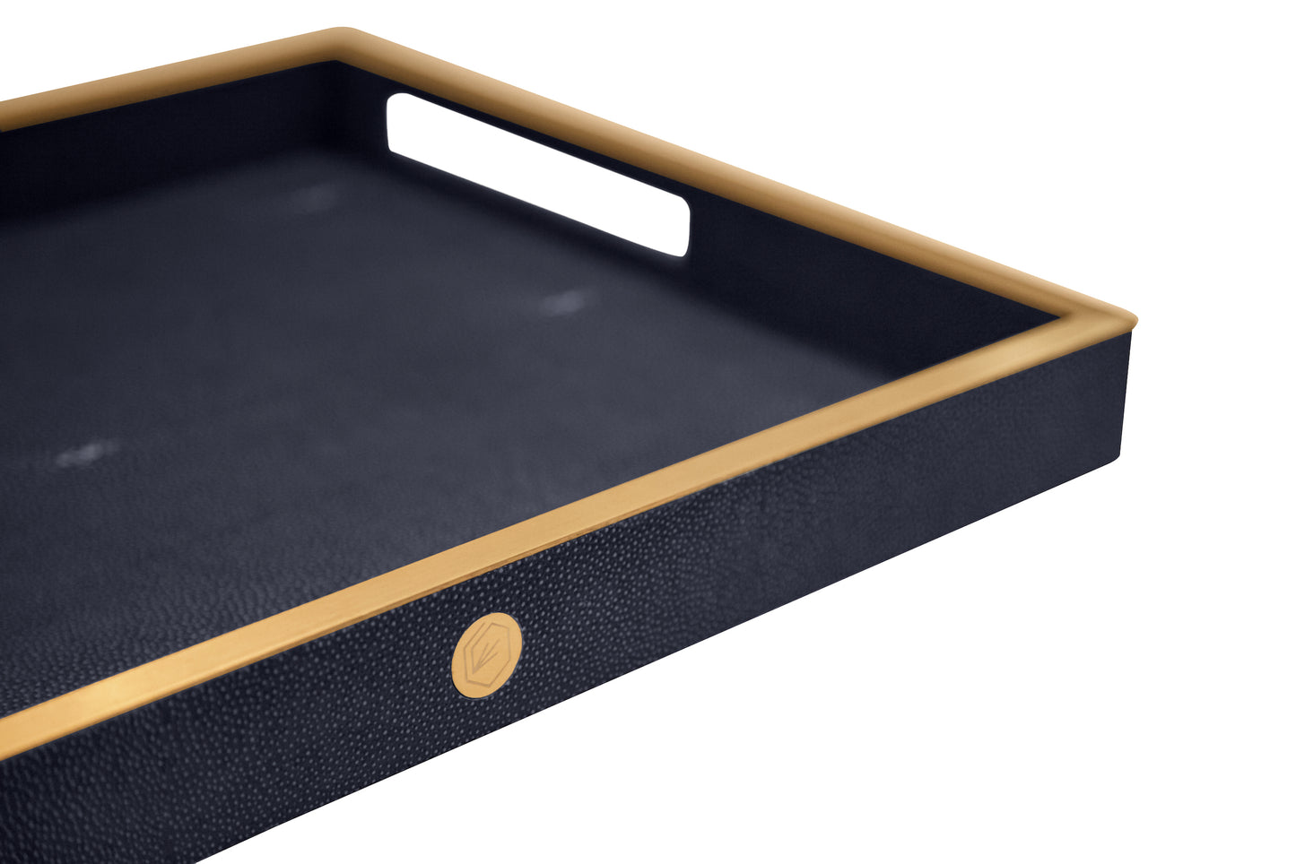 Rectangular Tray - Midnight Blue Collection - Shagreen / Brass
