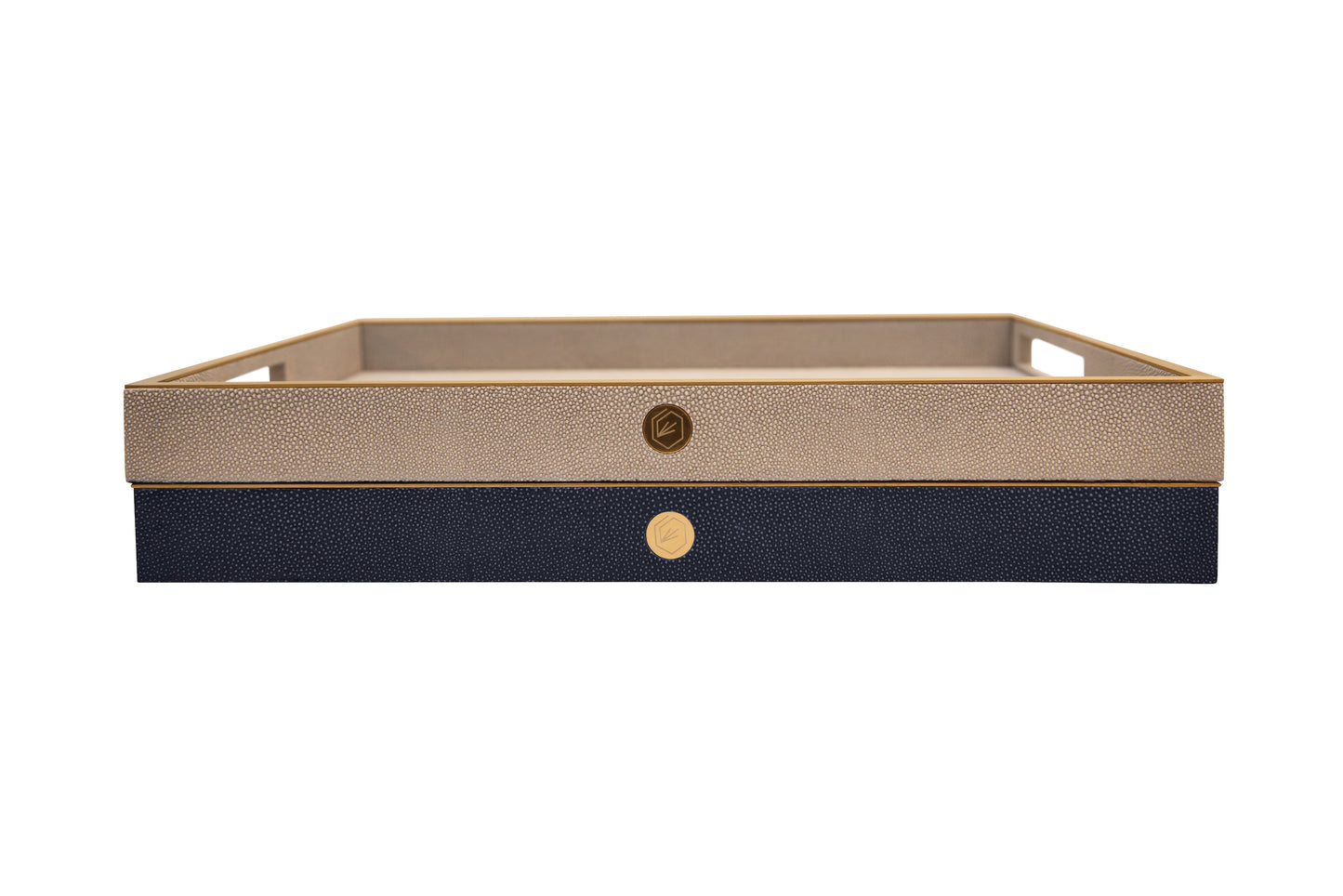 Rectangular Tray - Midnight Blue Collection - Shagreen / Brass