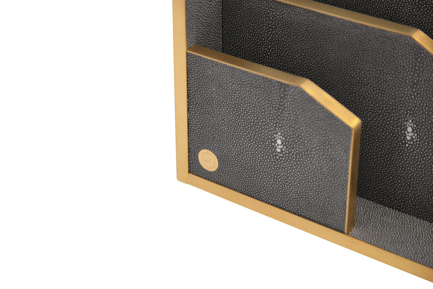 Letter Holder Graphite Collection - Shagreen / Brass
