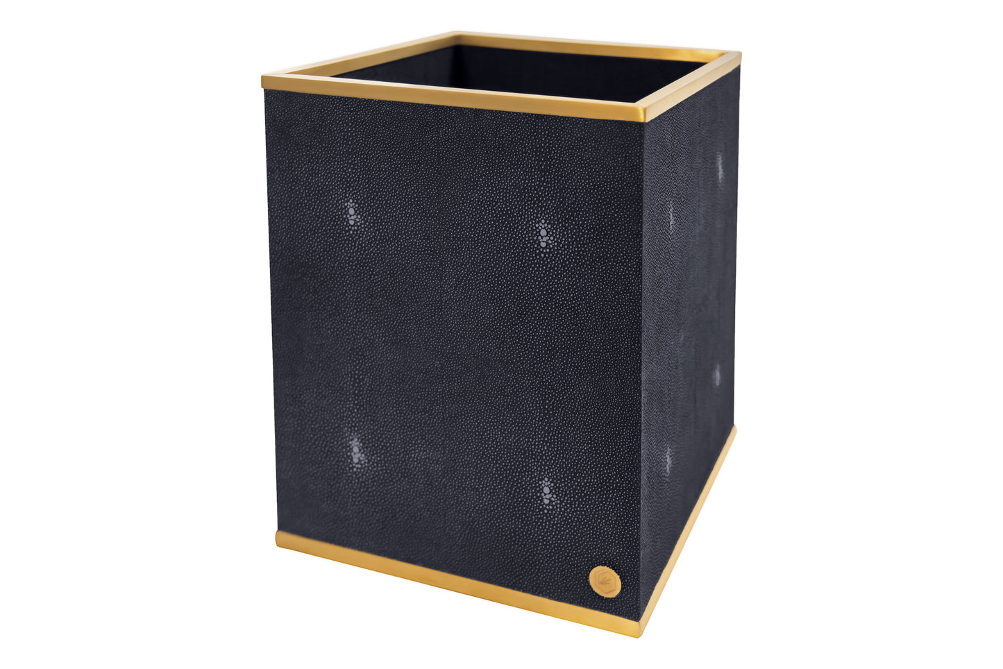 Occasional Bin Square - Midnight Blue Collection - Shagreen / Brass