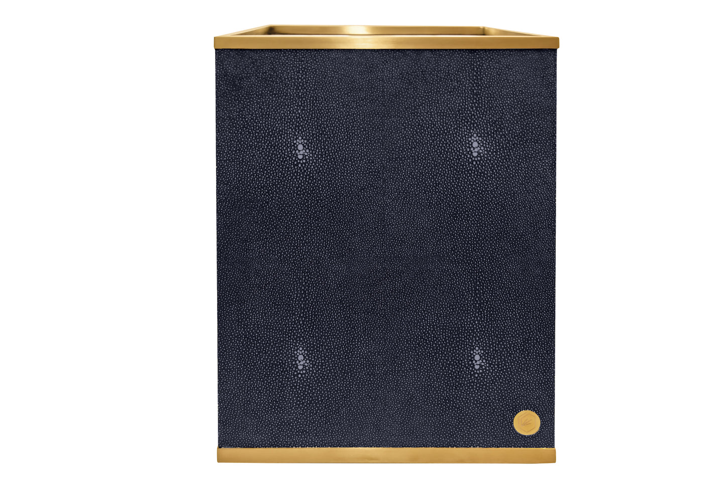 Occasional Bin Square - Midnight Blue Collection - Shagreen / Brass
