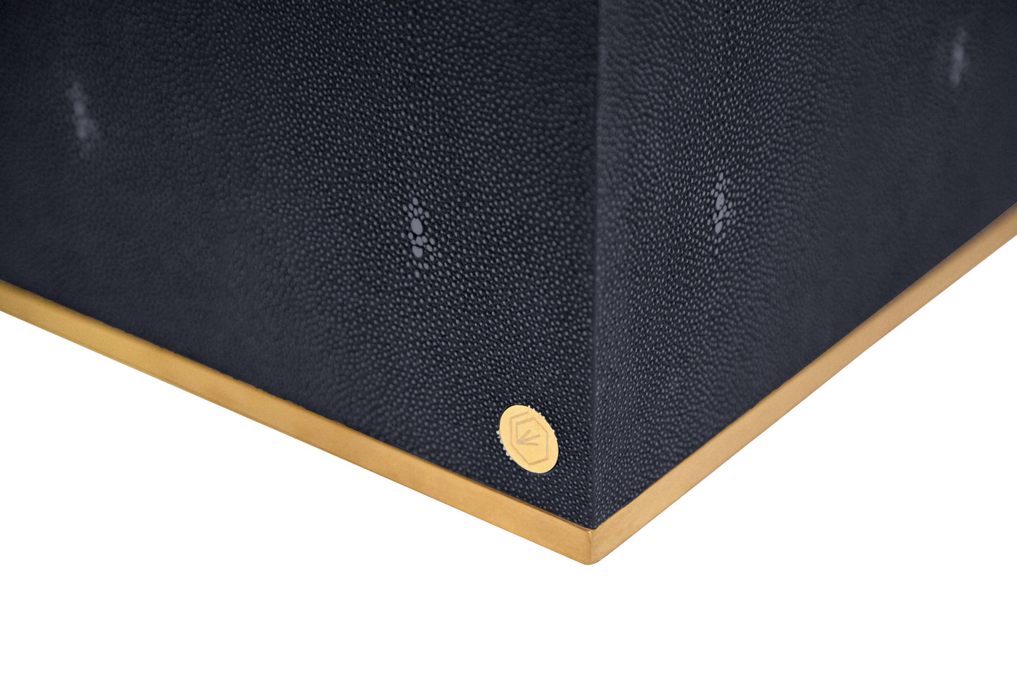 Occasional Bin Square - Midnight Blue Collection - Shagreen / Brass