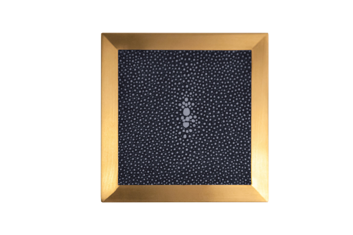 Coaster Square - Midnight Blue Collection - Shagreen / Brass - Set Of 4