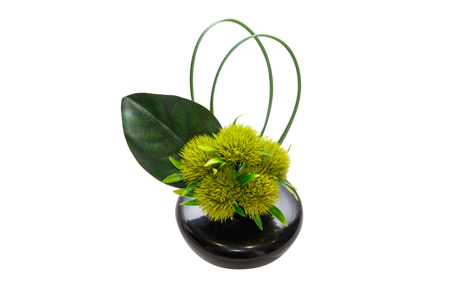 Verdant Loop Modern Faux Floral Sculpture