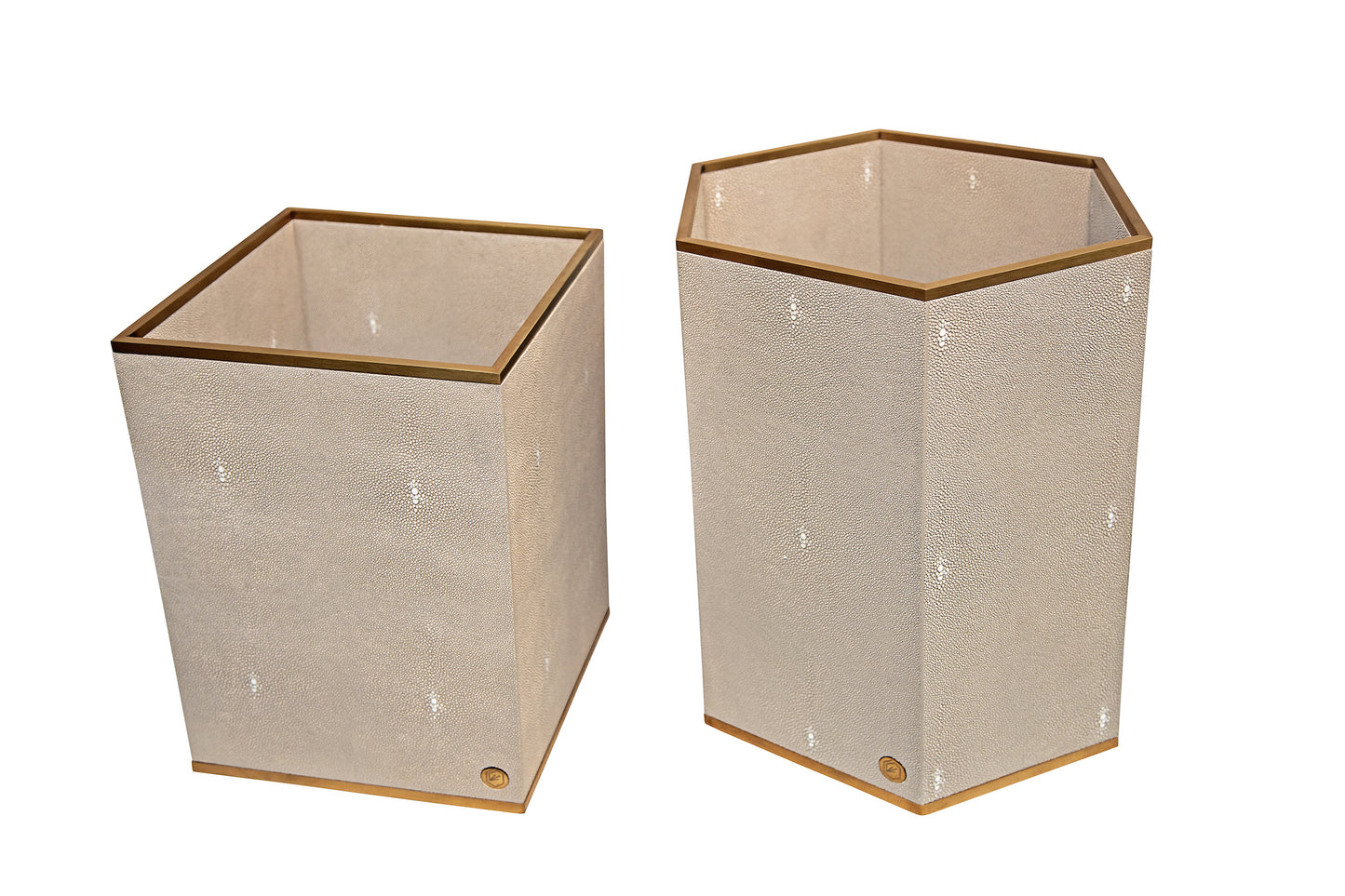 Occasional Bin Square Standard Collection Shagreen / Brass