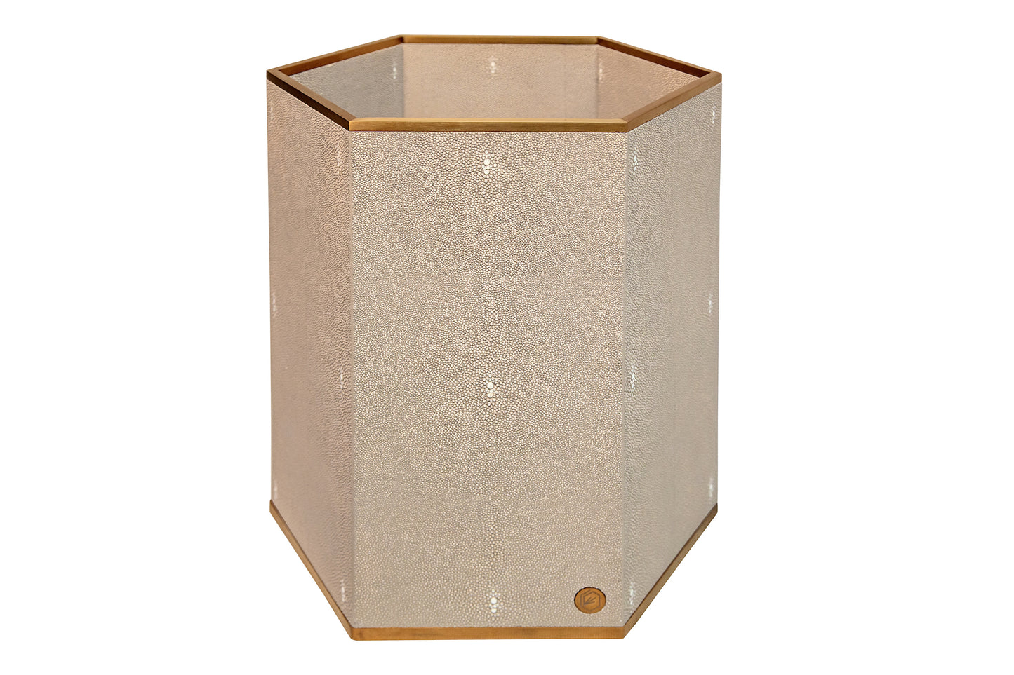 Occasional Bin Hexagonal Standard Collection Shagreen / Brass