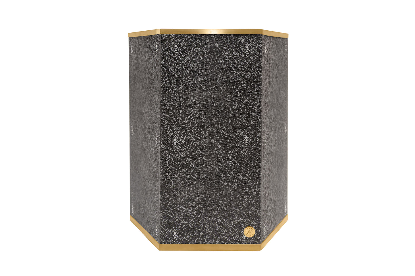 Occasional Bin Hexagonal Graphite Collection Shagreen / Brass