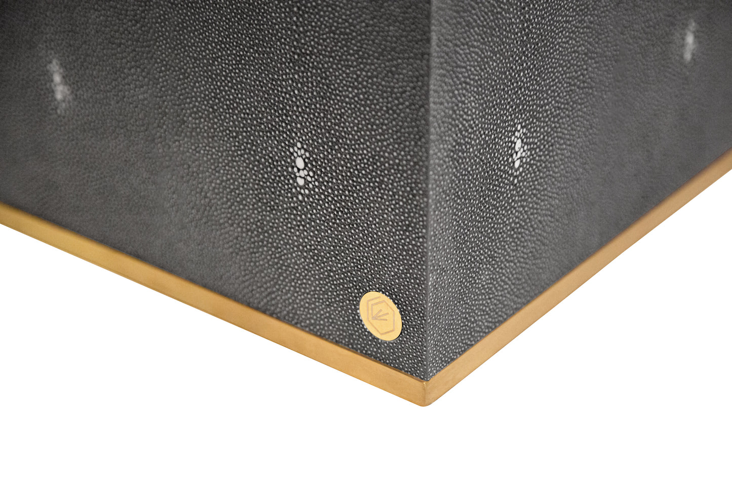 Occasional Bin Square Graphite Collection Shagreen / Brass