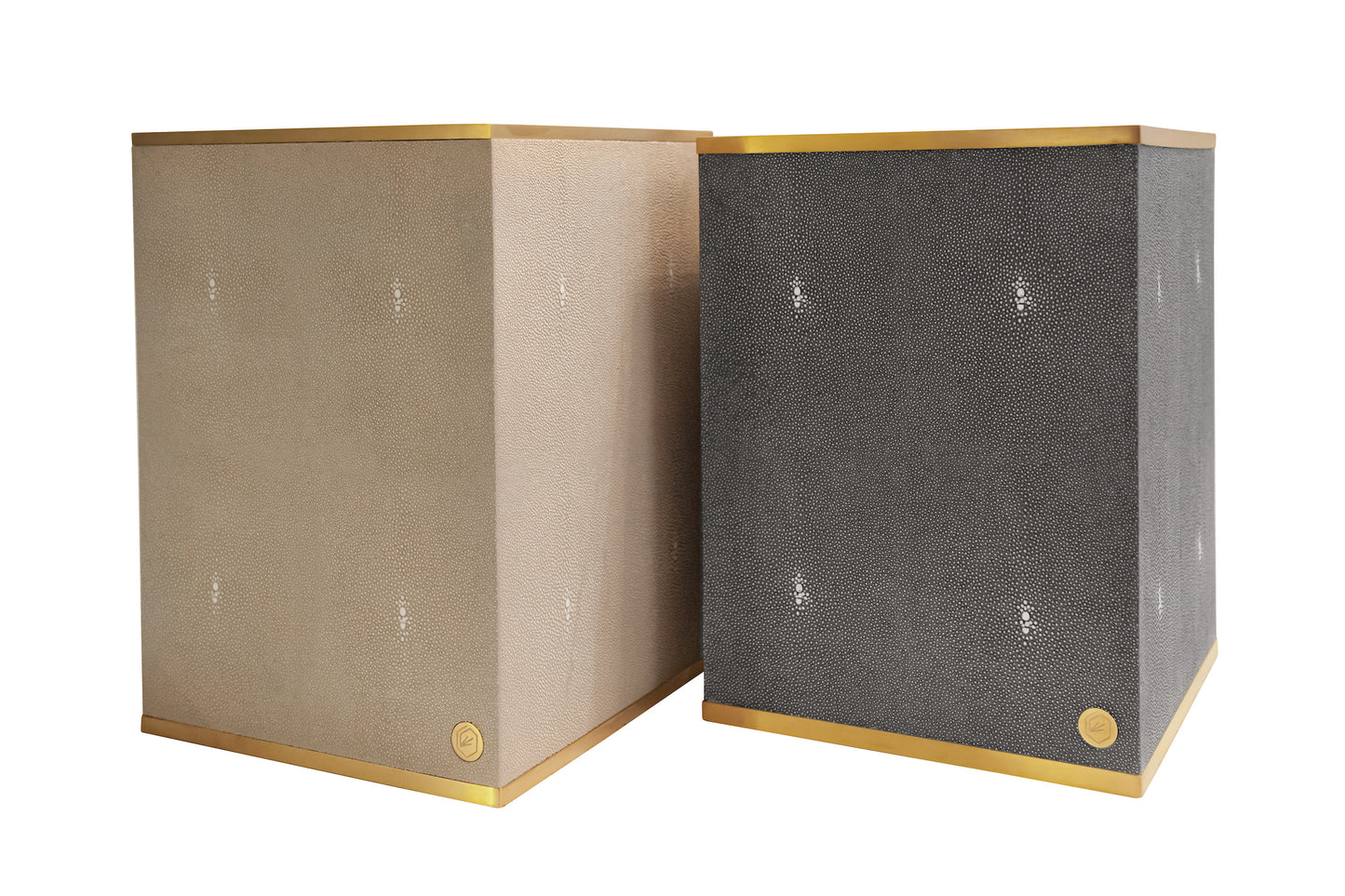 Occasional Bin Square Standard Collection Shagreen / Brass