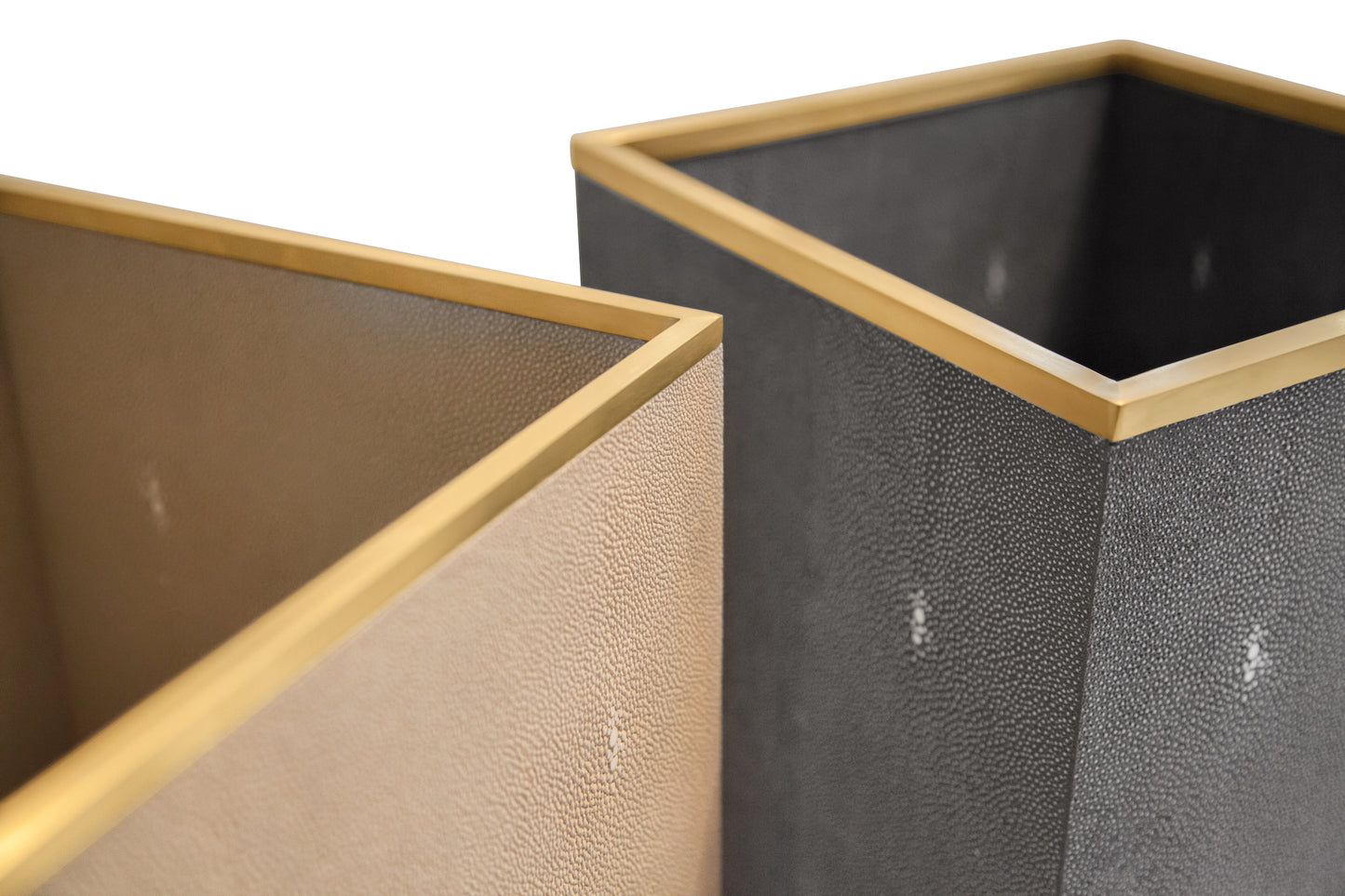 Occasional Bin Square Standard Collection Shagreen / Brass