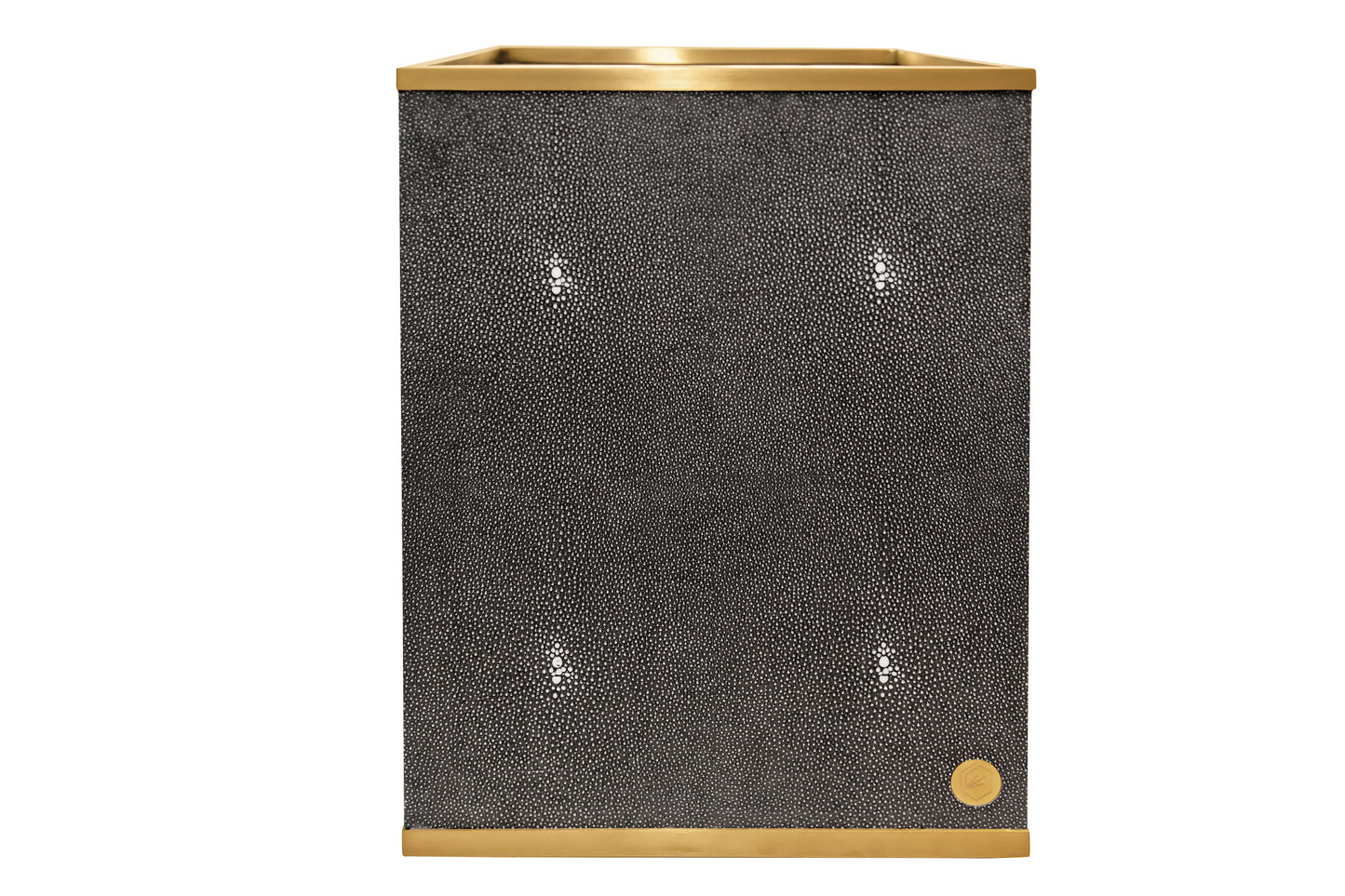 Occasional Bin Square Graphite Collection Shagreen / Brass