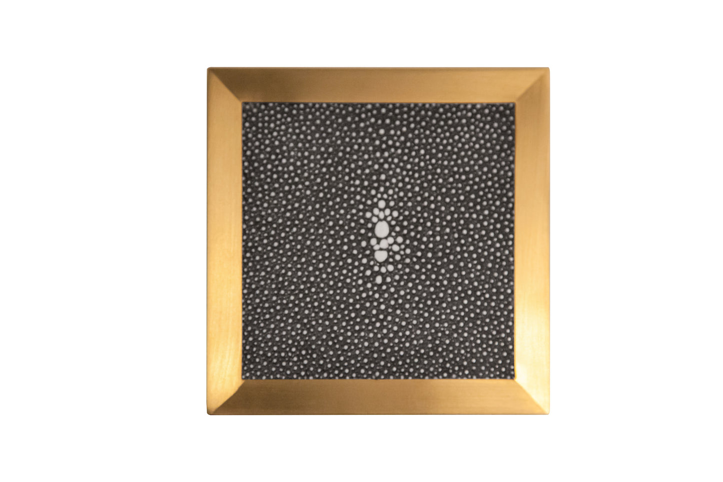 Coaster Square Graphite Collection- Shagreen / Brass - Set Of 4
