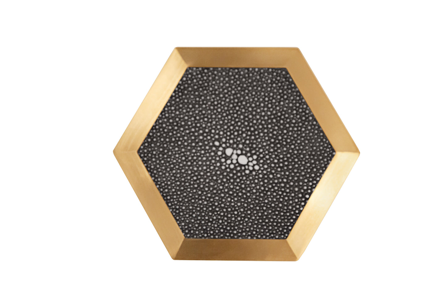 Coaster Hexagonal Graphite Collection - Shagreen / Brass - Set Of 4