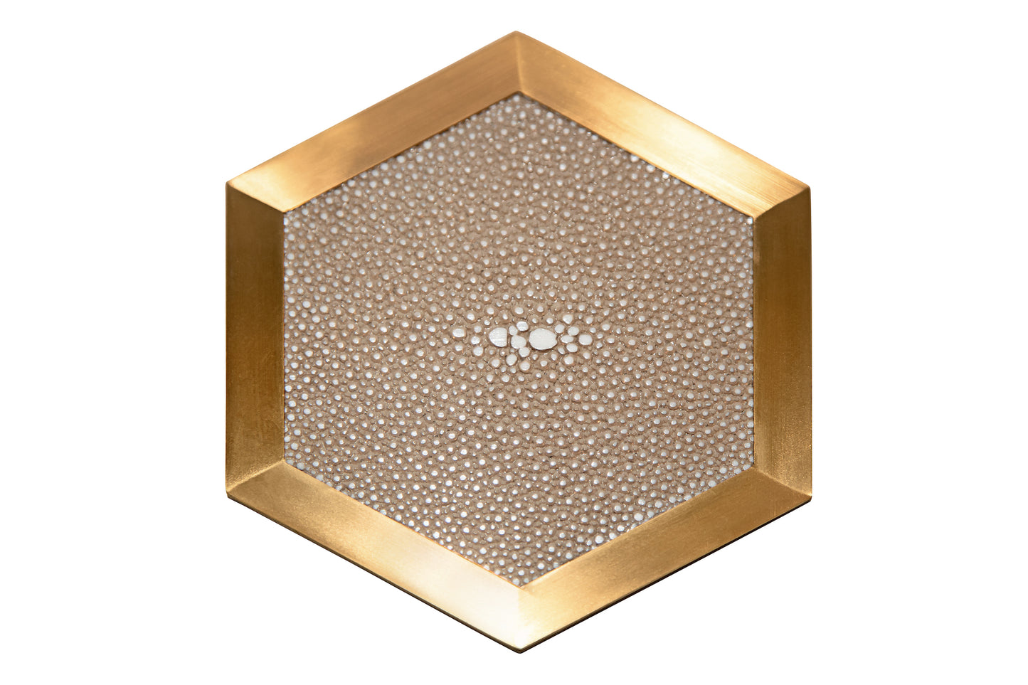 Coaster Hexagonal Standard Collection - Shagreen / Brass - Set Of 4