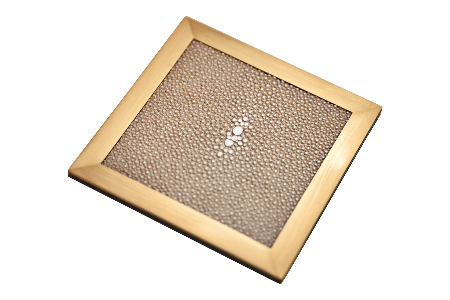 Coaster Square Standard Collection- Shagreen / Brass - Set Of 4