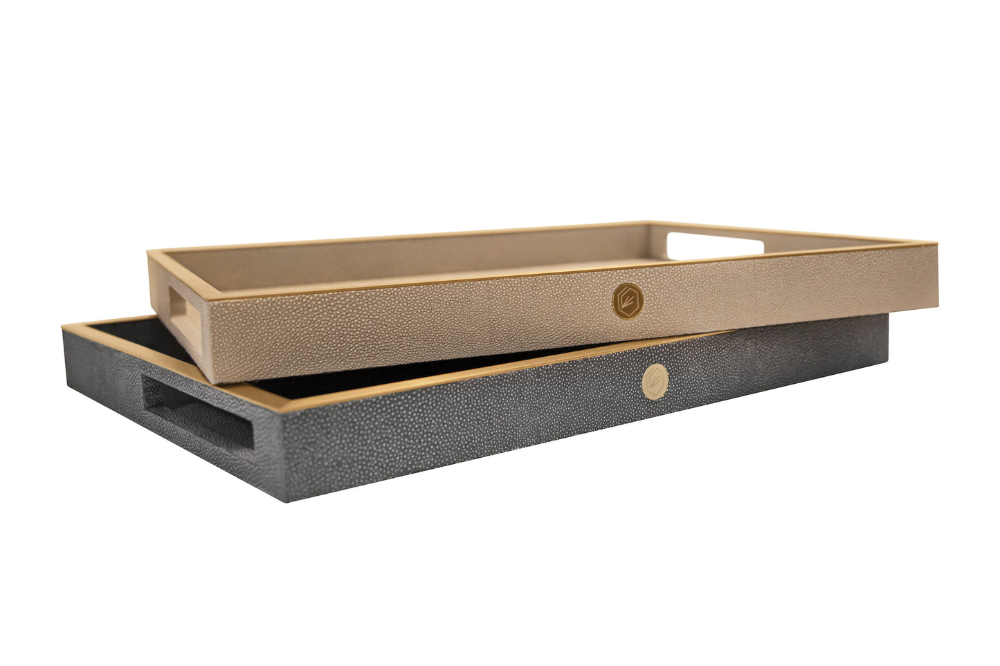 Rectangular Tray Standard Collection - Shagreen / Brass