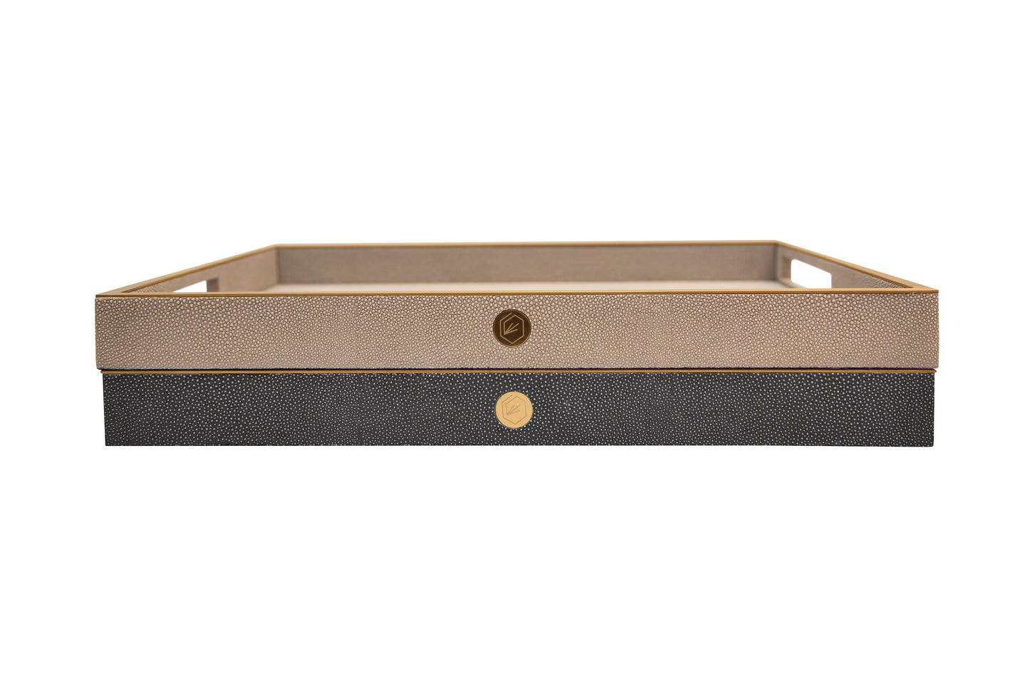 Rectangular Tray Standard Collection - Shagreen / Brass