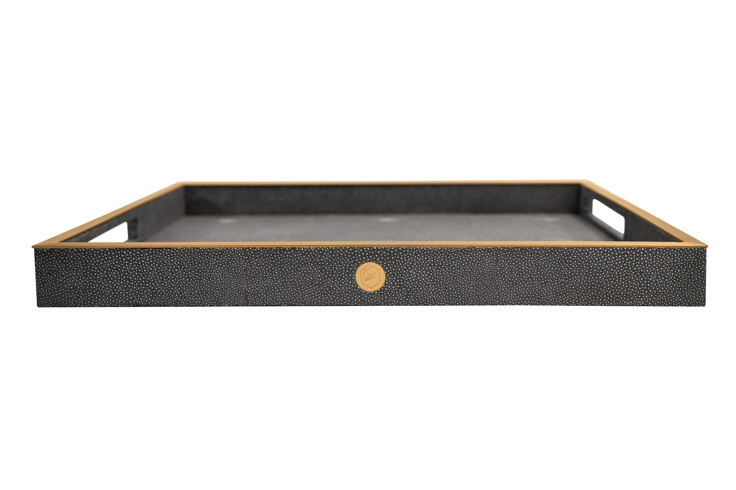 Rectangular Tray Graphite Collection - Shagreen / Brass