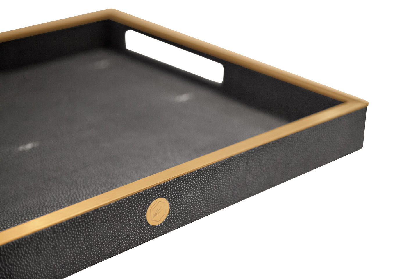 Rectangular Tray Graphite Collection - Shagreen / Brass