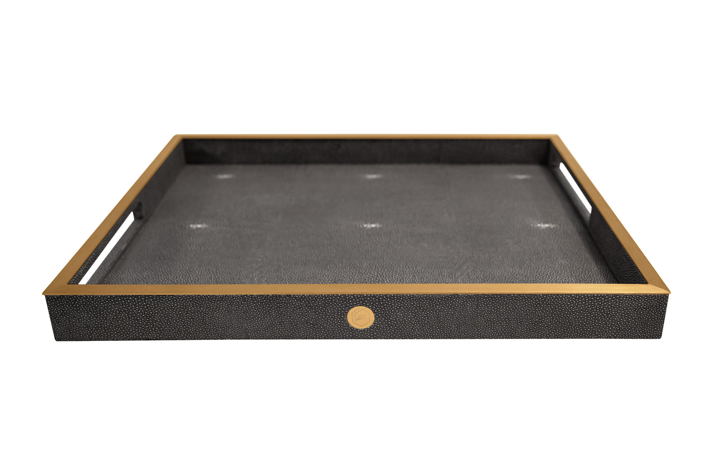 Rectangular Tray Graphite Collection - Shagreen / Brass