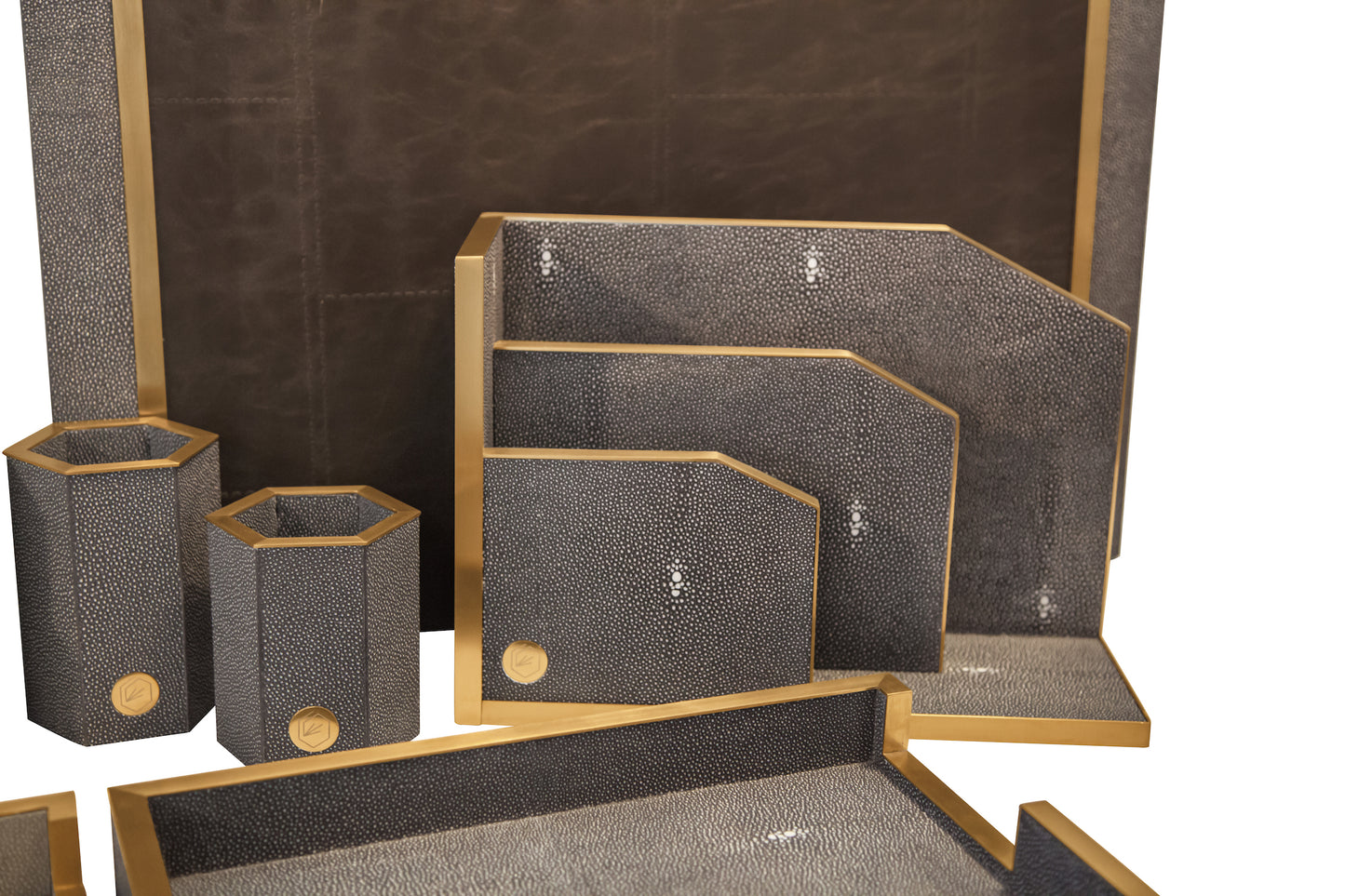Ink Blotter Graphite Collection - Shagreen / Brass