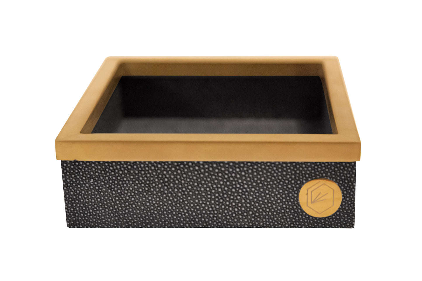 Cocktail Napkin Holder Graphite Collection Shagreen / Brass