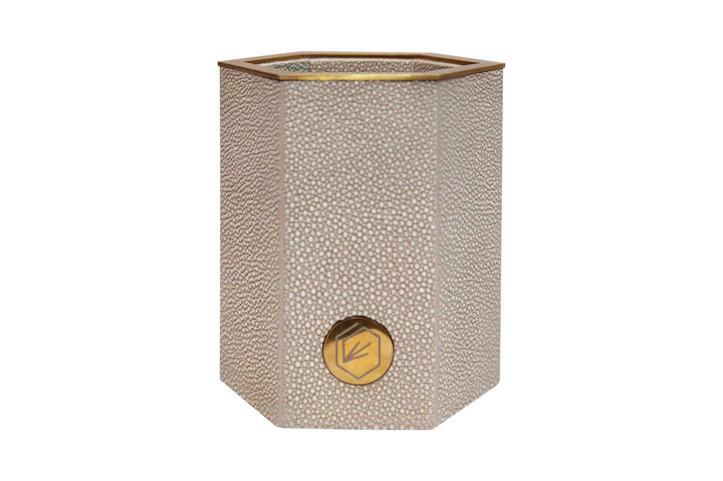 Pen Pot Medium - Standard Collection Shagreen / Brass
