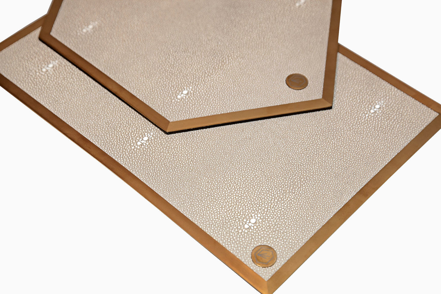 Placemat Rectangular Standard Collection - Shagreen / Brass - Set Of 4