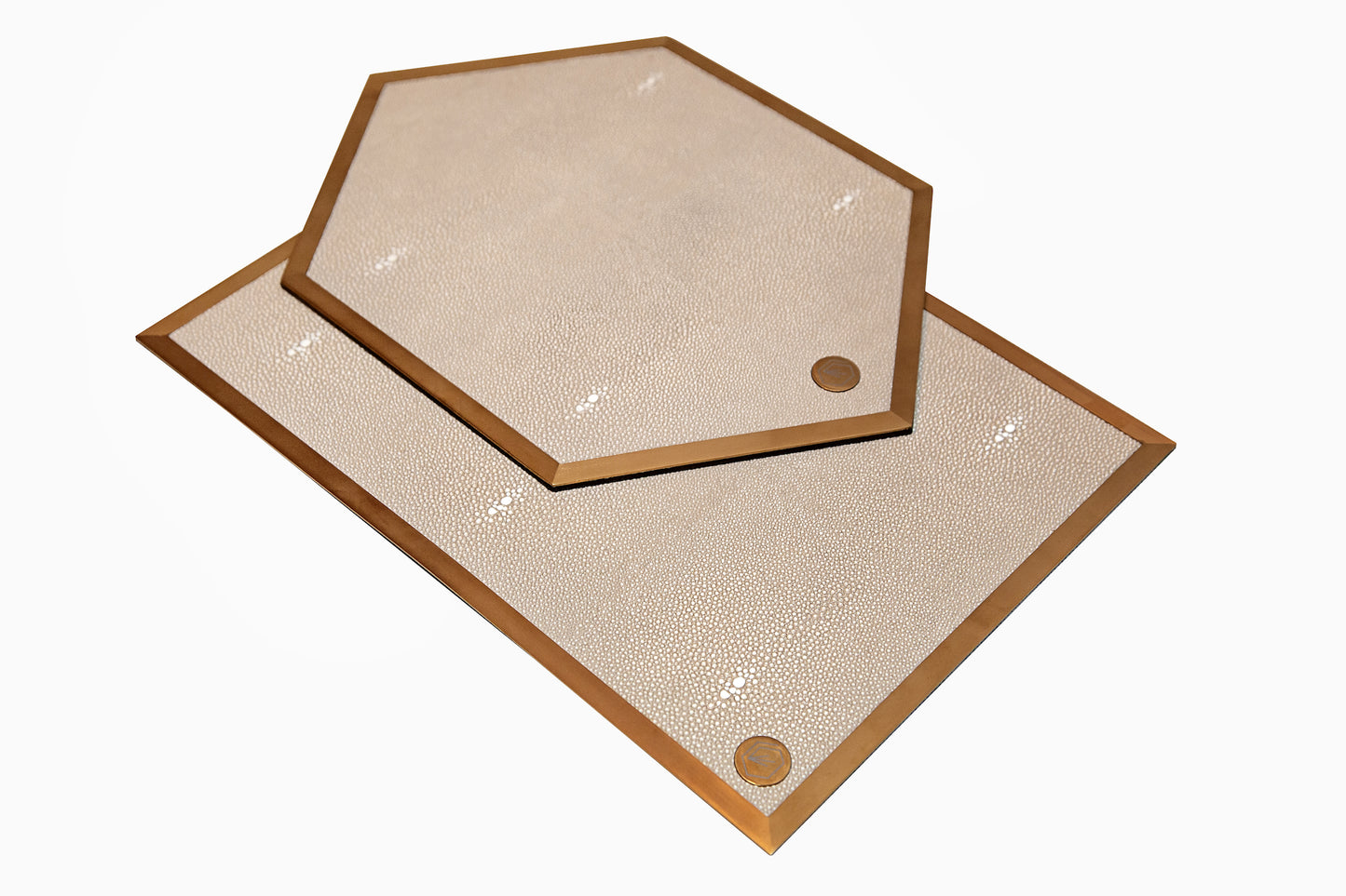 Placemat Rectangular Standard Collection - Shagreen / Brass - Set Of 4
