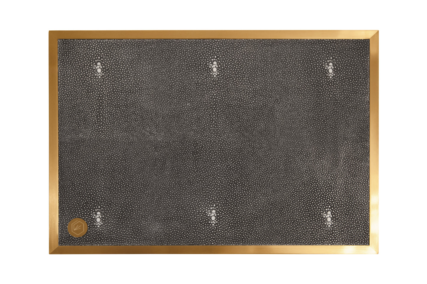 Placemat Rectangular - Graphite Collection - Shagreen / Brass - Set Of 4