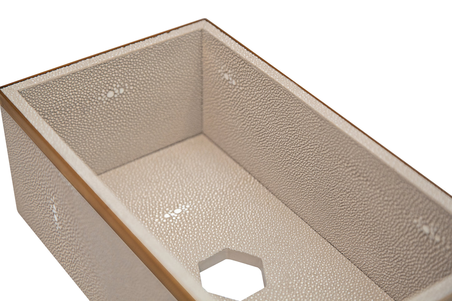 Tissue Box Rectangle Standard Collection- Shagreen / Brass