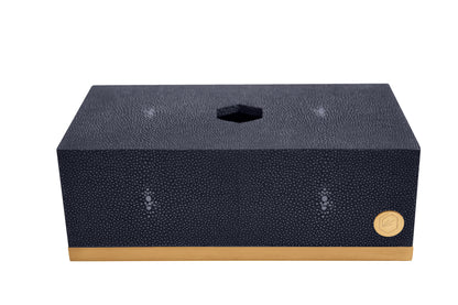 Tissue Box Rectangle - Midnight Blue Collection - Shagreen / Brass