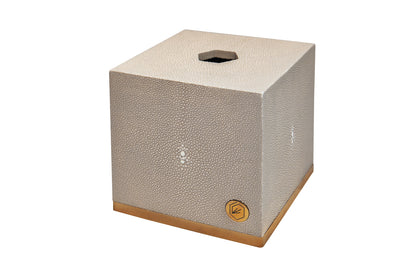 Tissue Box Square Standard Collection- Shagreen / Brass